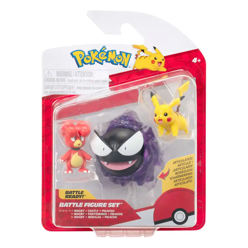 Pokémon First Partner Battle Figure Set Figure 3-Pack Magby, Pikachu &amp; Gastly product photo