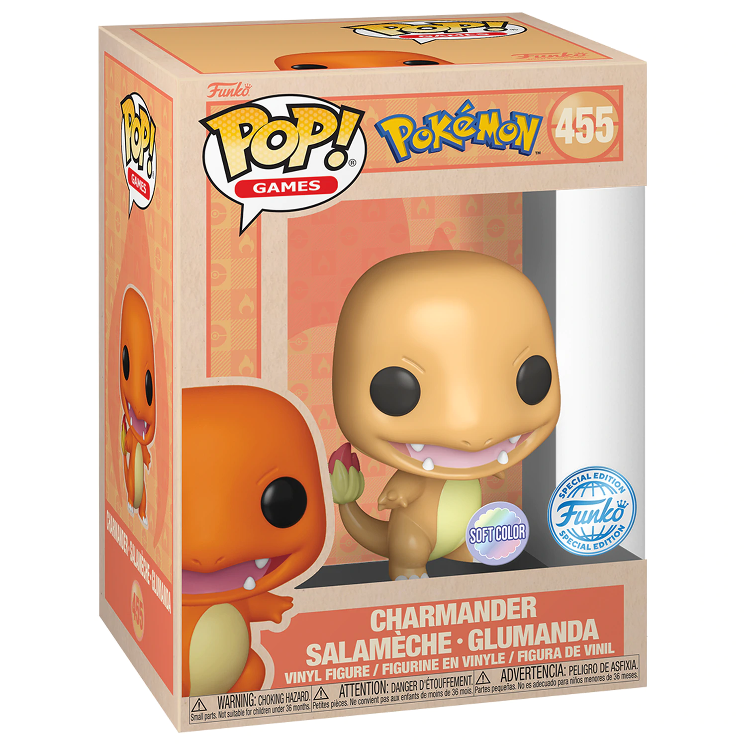 Pokemon Funko POP! Animation Vinyl Figure Charmander (SftClr) Exclusive Version 9 cm product photo