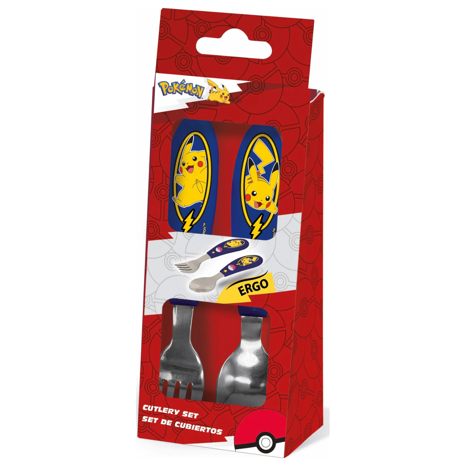 Pokemon Lightning Metal Ergonomic Cutlery Set - 2 Piece product photo