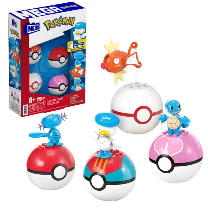 Pokémon MEGA Construction Set Water-Type Trainer Team Building Toy Kit termékfotó