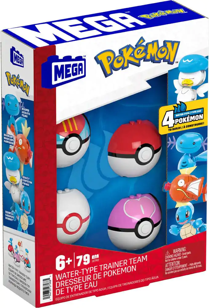 Pokémon MEGA Construction Set Water-Type Trainer Team Building Toy Kit termékfotó