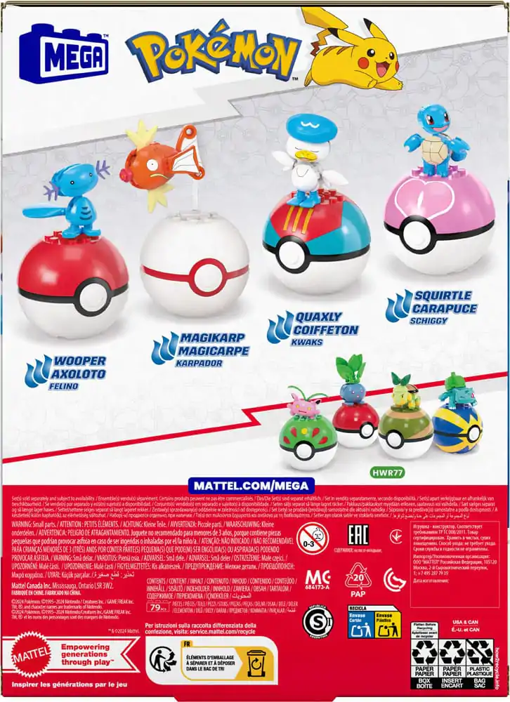 Pokémon MEGA Construction Set Water-Type Trainer Team Building Toy Kit termékfotó