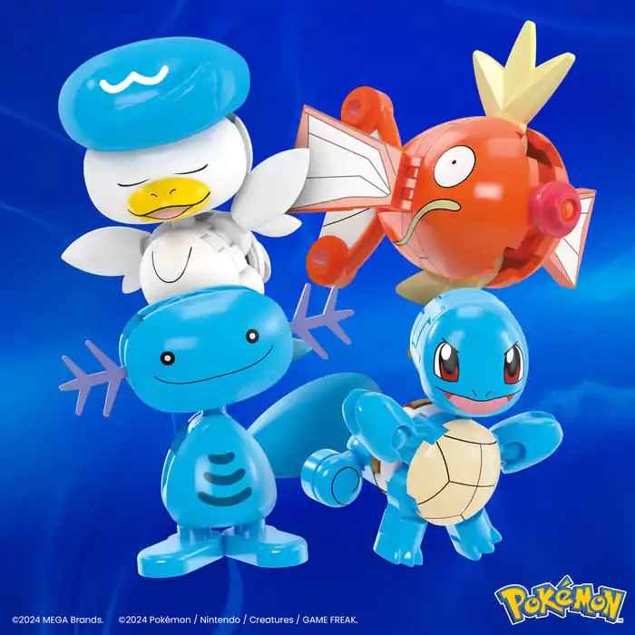 Pokémon MEGA Construction Set Water-Type Trainer Team Building Toy Kit termékfotó