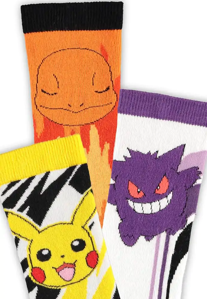 Pokémon Socks 3-Pack Pikachu, Charmander, Gengar 39-42 termékfotó