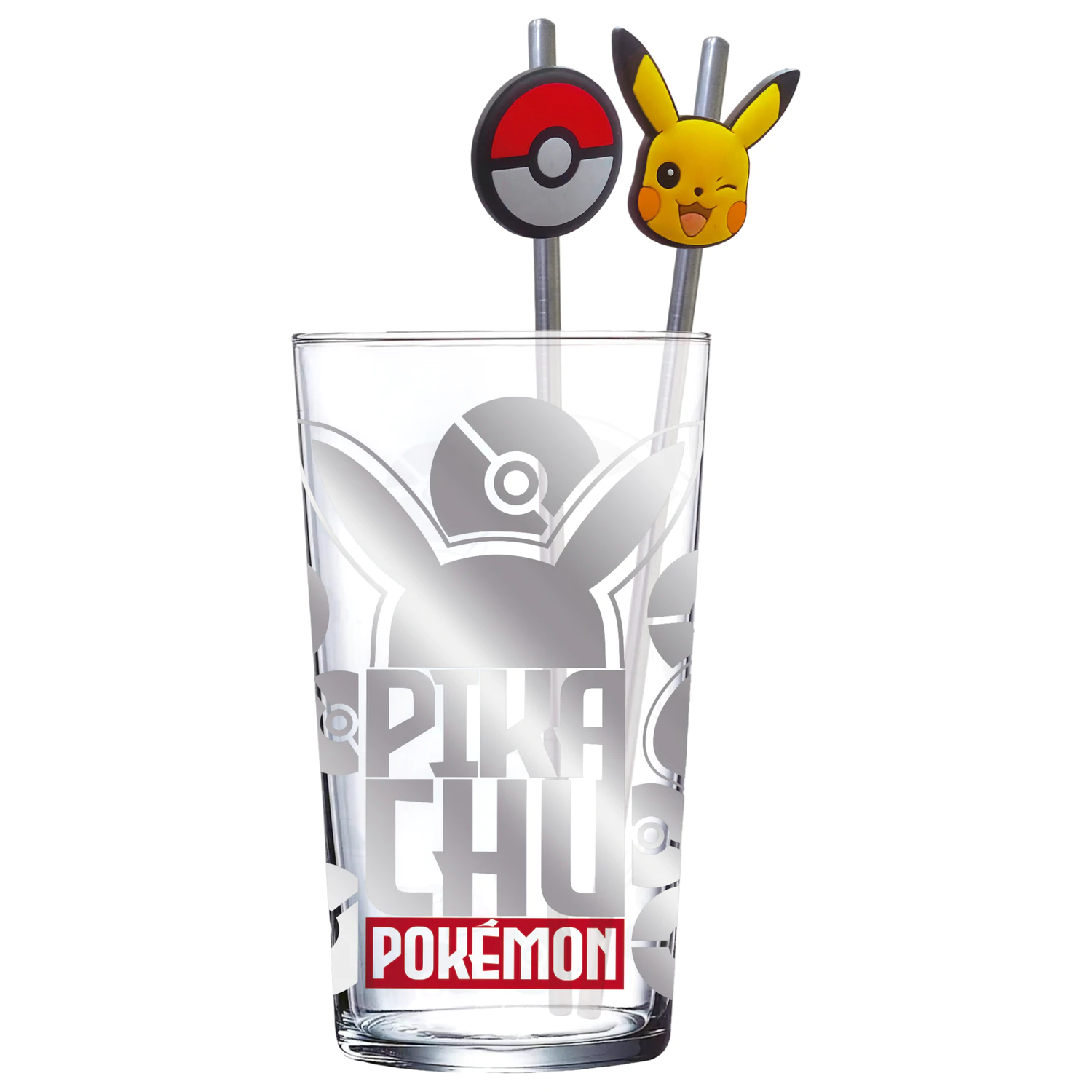 Pokémon Pikachu Glass Tumbler with Straws  product photo
