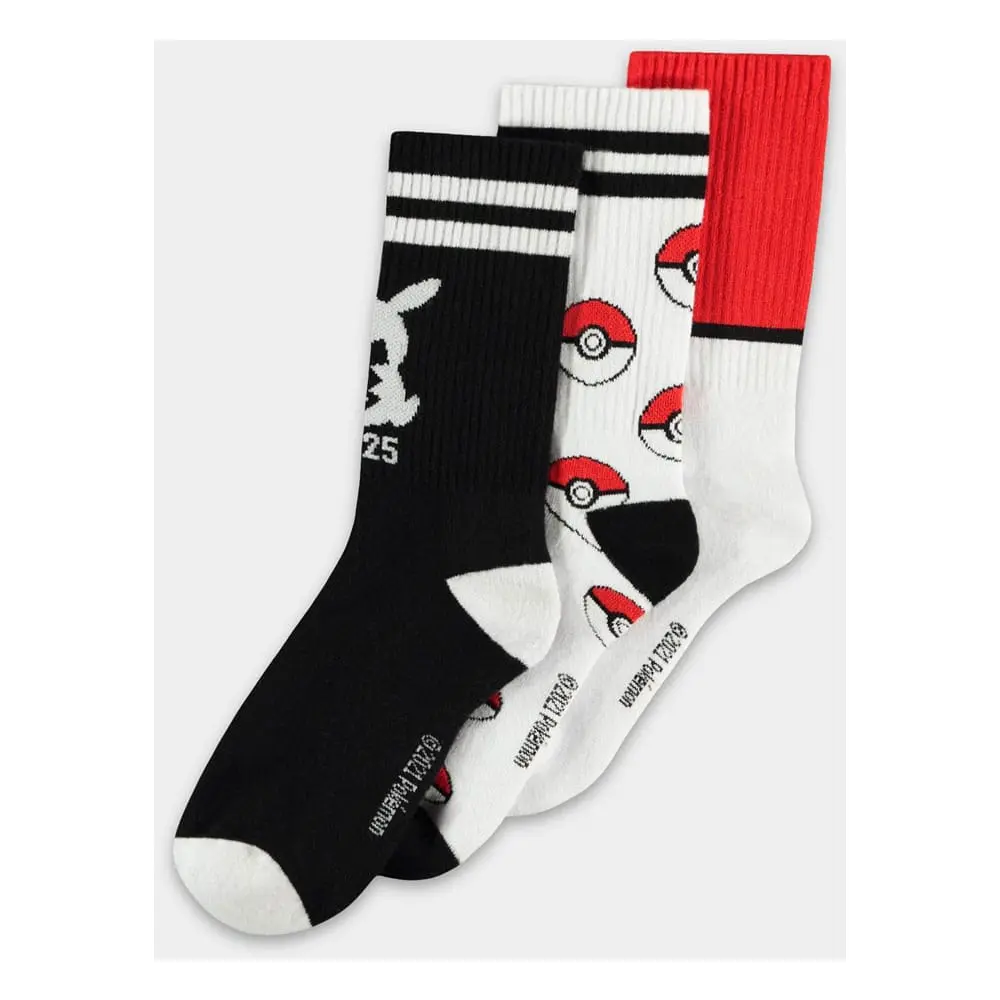 Pokemon Socks 3-Pack Pikachu Pokeball 39-42 product photo