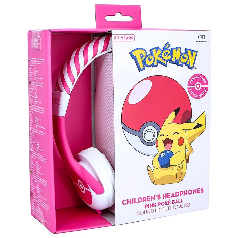 Pokemon Pink Pokeball kids headphones termékfotó