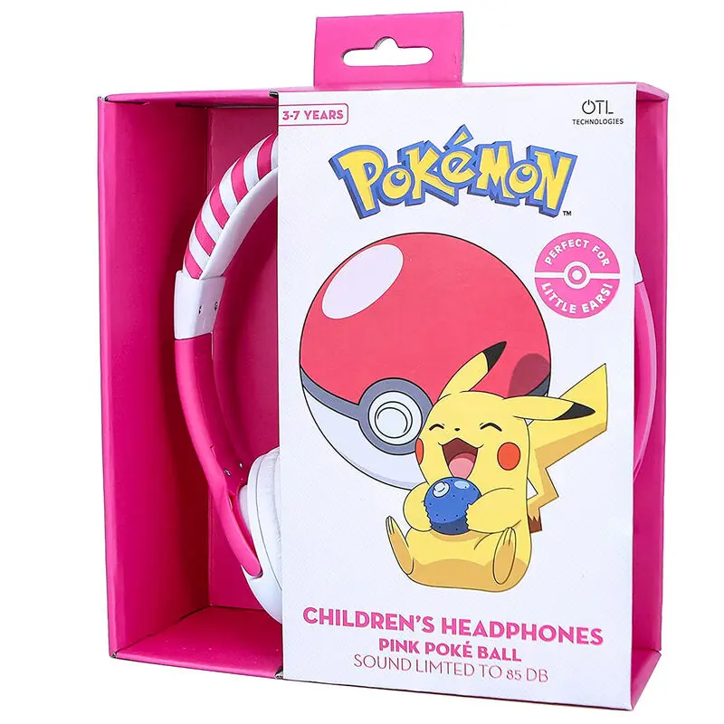 Pokemon Pink Pokeball kids headphones termékfotó