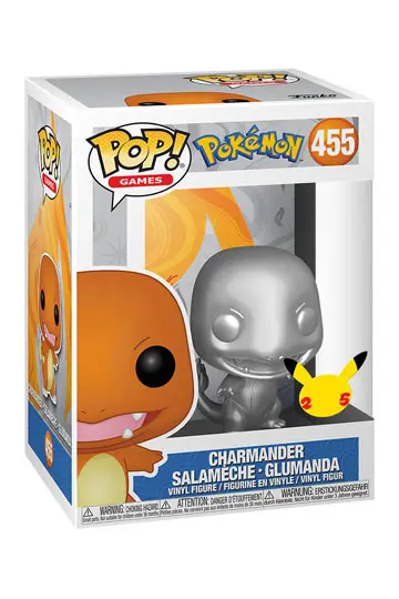 Pokemon POP! Games Vinyl Figure Charmander Silver 25th Anniversary Special Edition 9 cm product photo