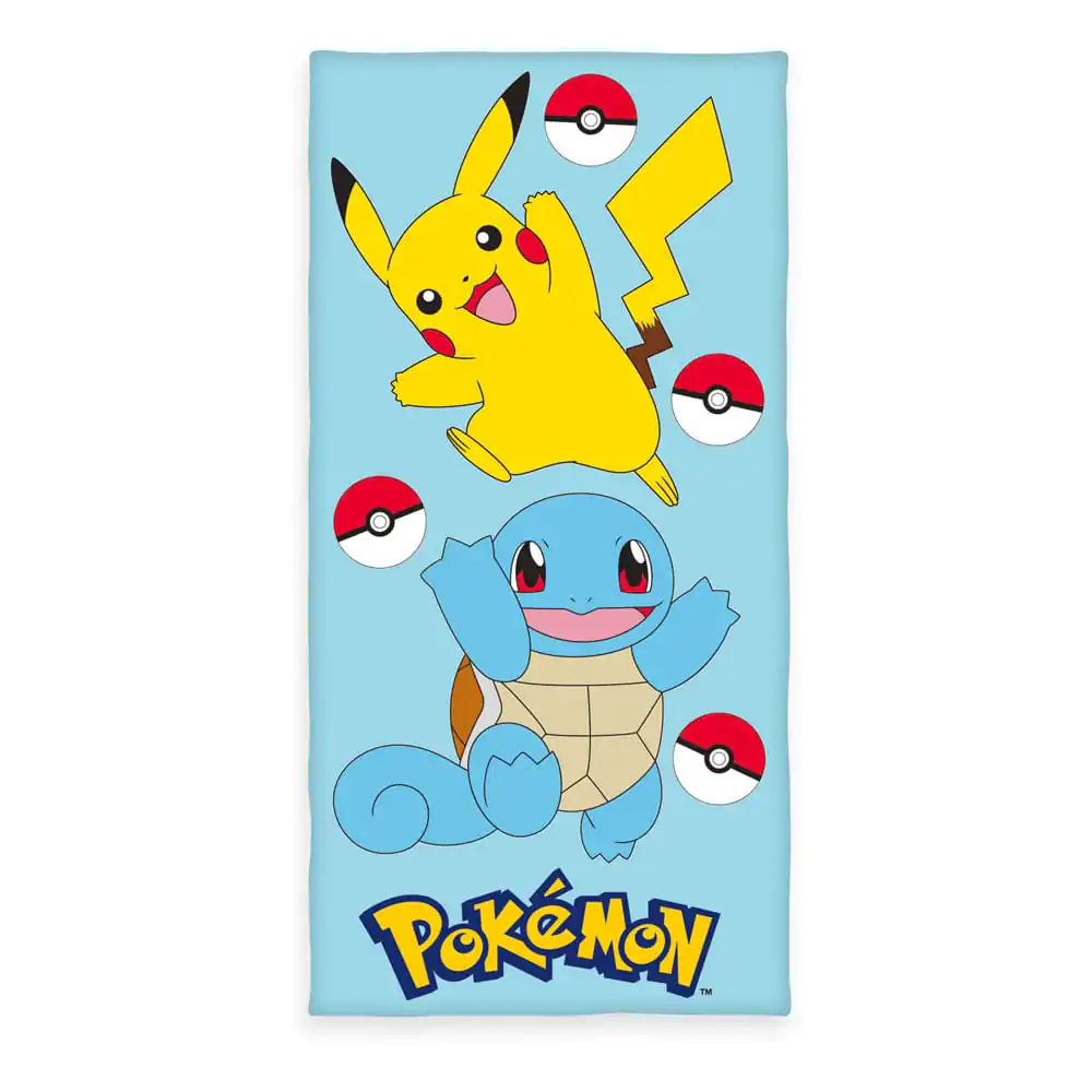 Pokemon Velour Pikachu & Squirtle towel 75 x 150 cm product photo