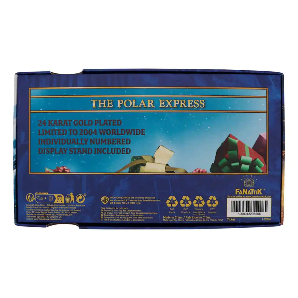 Polar Express Replica Train Ticket 24k Gold Plated Limited Edition product photo