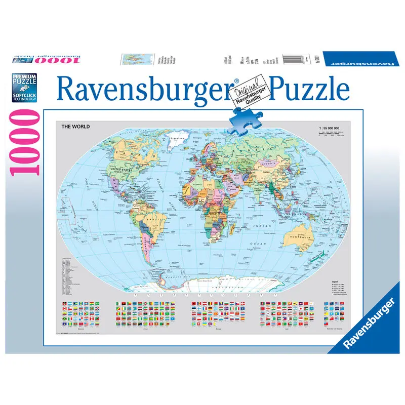 Political World Map puzzle 1000pcs product photo