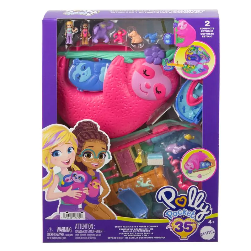 Polly Pocket Family of Sloths 2 in 1 chest playset product photo