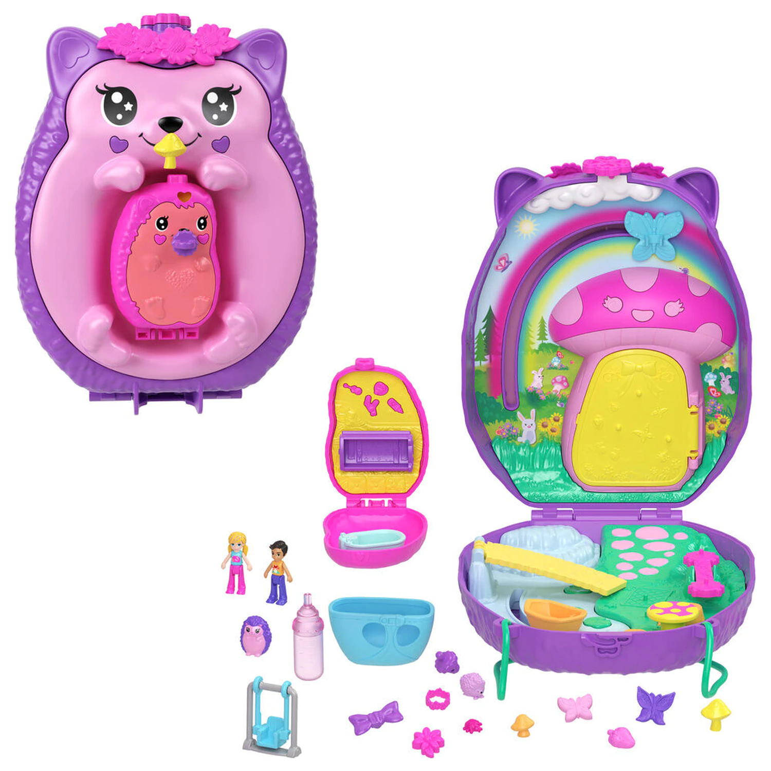 Polly Pocket Mama Hedgehog and Baby playset product photo