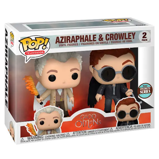 Good Omens POP! TV Vinyl Figures 2-Pack Specialty Series Aziraphel &amp; Crowley w/Wings 5 cm product photo