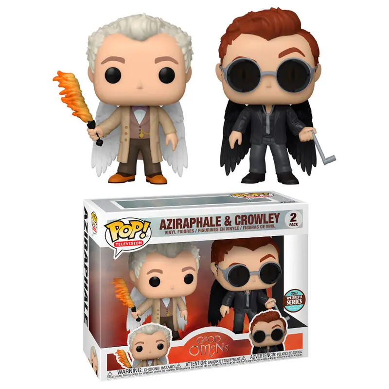 Good Omens POP! TV Vinyl Figures 2-Pack Specialty Series Aziraphel &amp; Crowley w/Wings 5 cm product photo