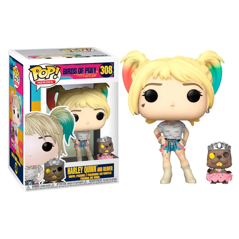 Birds of Prey POP! &amp; Buddy Vinyl Figure Harley Quinn &amp; Beaver 9 cm product photo