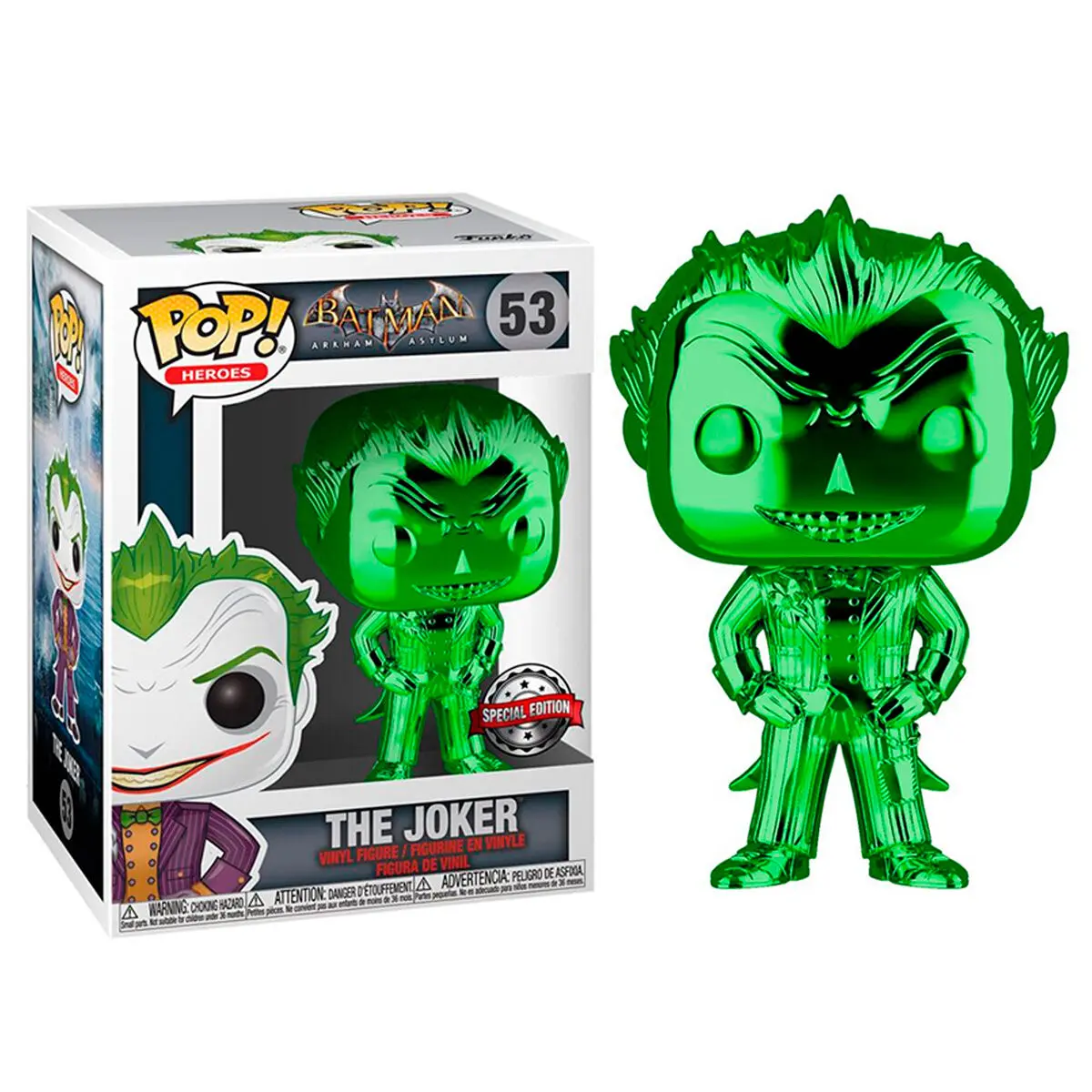 DC POP! Heroes Vinyl Figure The Joker (Green Chrome) 9 cm product photo