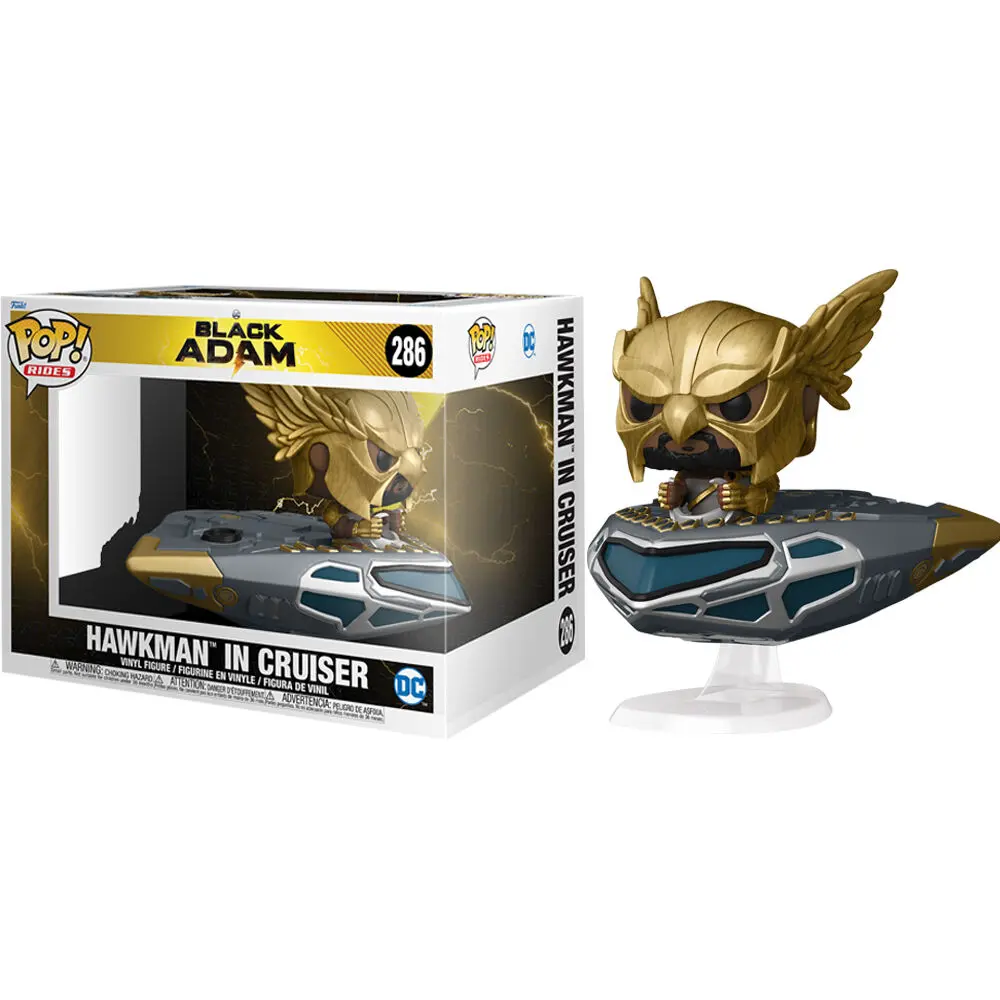 Black Adam POP! Rides Super Deluxe Vinyl Figure Hawkman in Cruiser 15 cm termékfotó