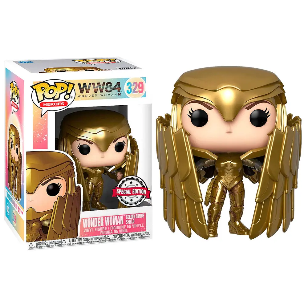 POP figure DC Comics Wonder Woman 84 - Wonder Woman Gold Shield Metallic Exclusive product photo