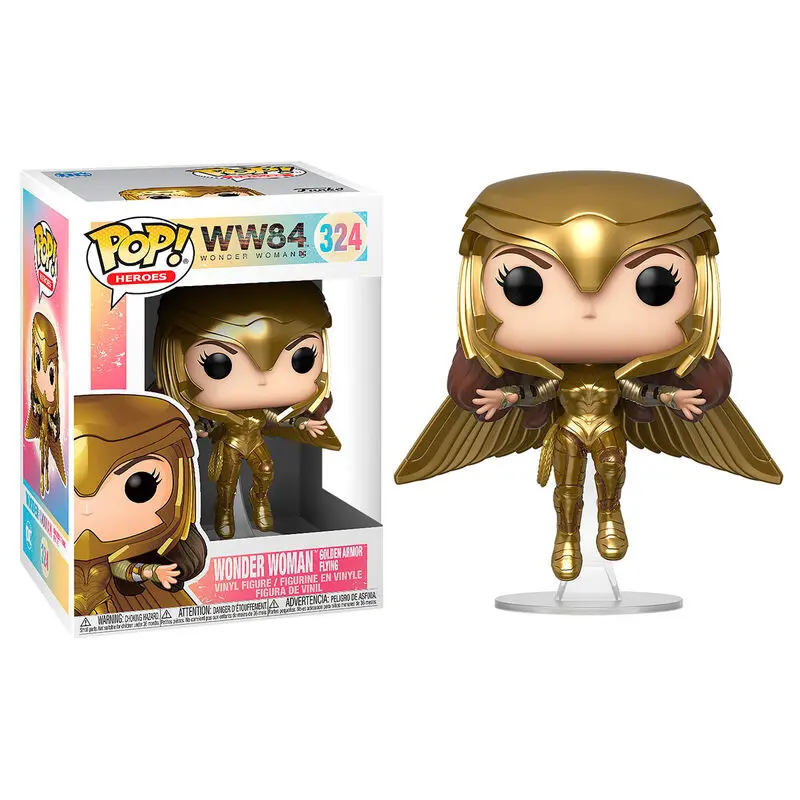 Wonder Woman 1984 POP! Movies Vinyl Figure Wonder Woman Gold Armour Flying Pose 9 cm product photo