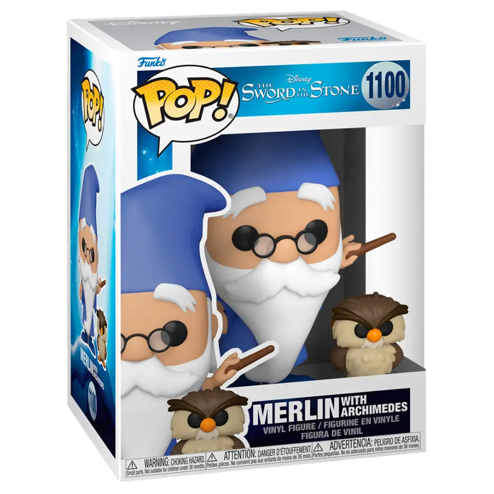 The Sword in the Stone POP! &amp; Buddy Vinyl Figure Merlin w/Archimedes 9 cm product photo
