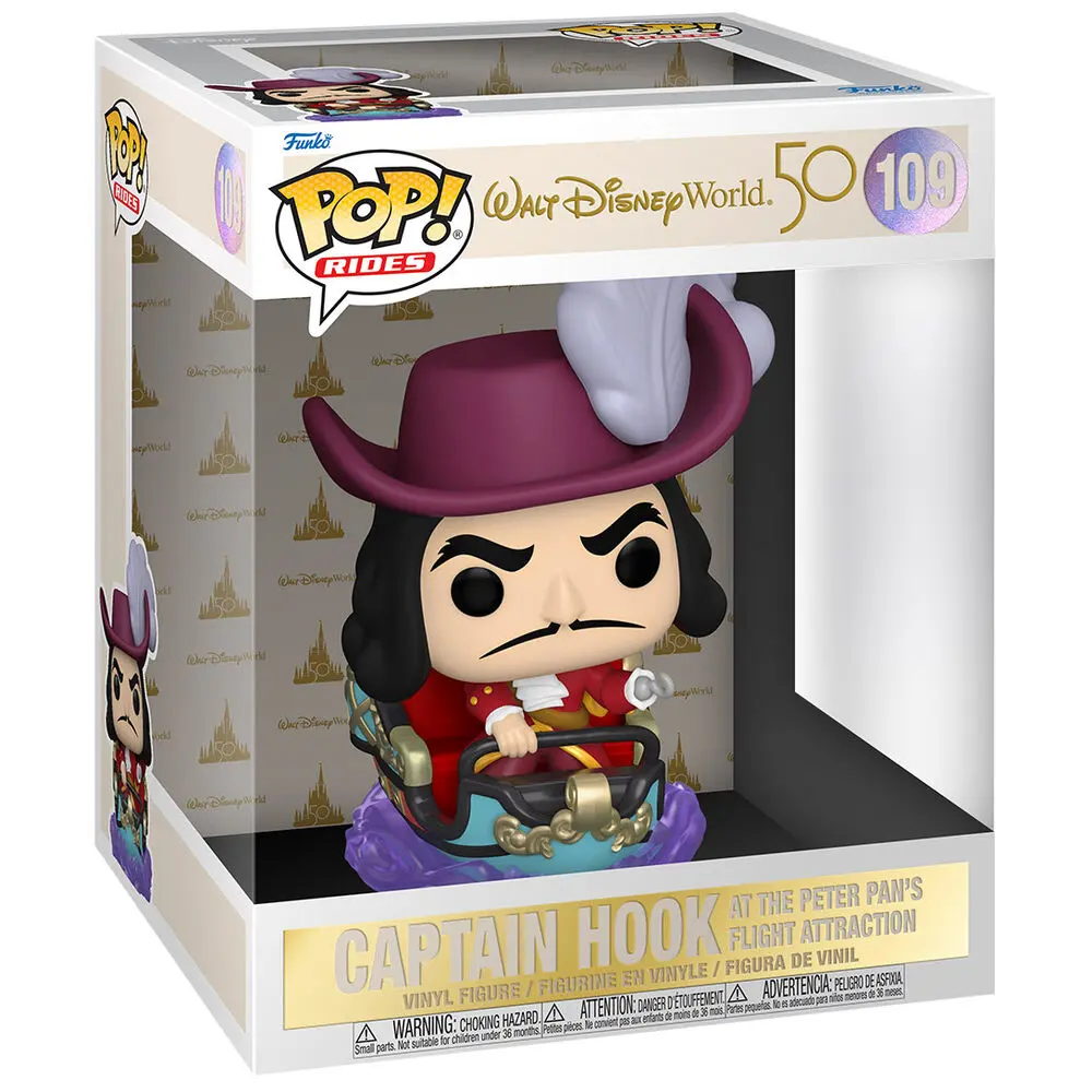 Walt Disney Word 50th Anniversary POP! Rides Vinyl Figure Hook on Peter Pan Flight 15 cm termékfotó