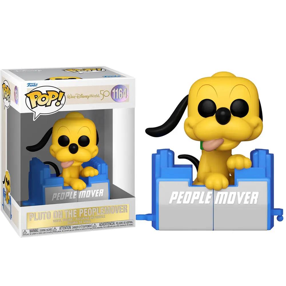 Walt Disney Word 50th Anniversary POP! Disney Vinyl Figure People Mover Pluto w/Balloon 9 cm product photo