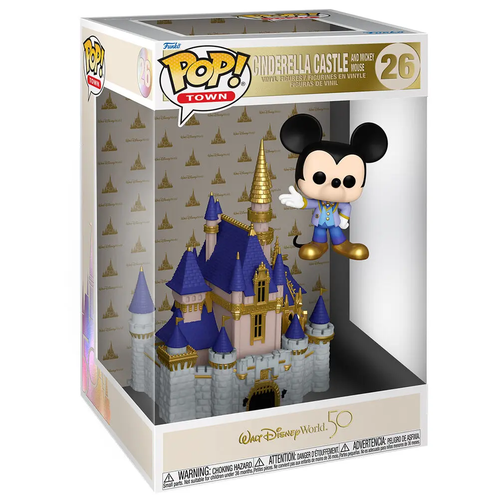 Walt Disney World 50th Anniversary POP! Town Vinyl Figure Castle &amp; Mickey 9 cm product photo