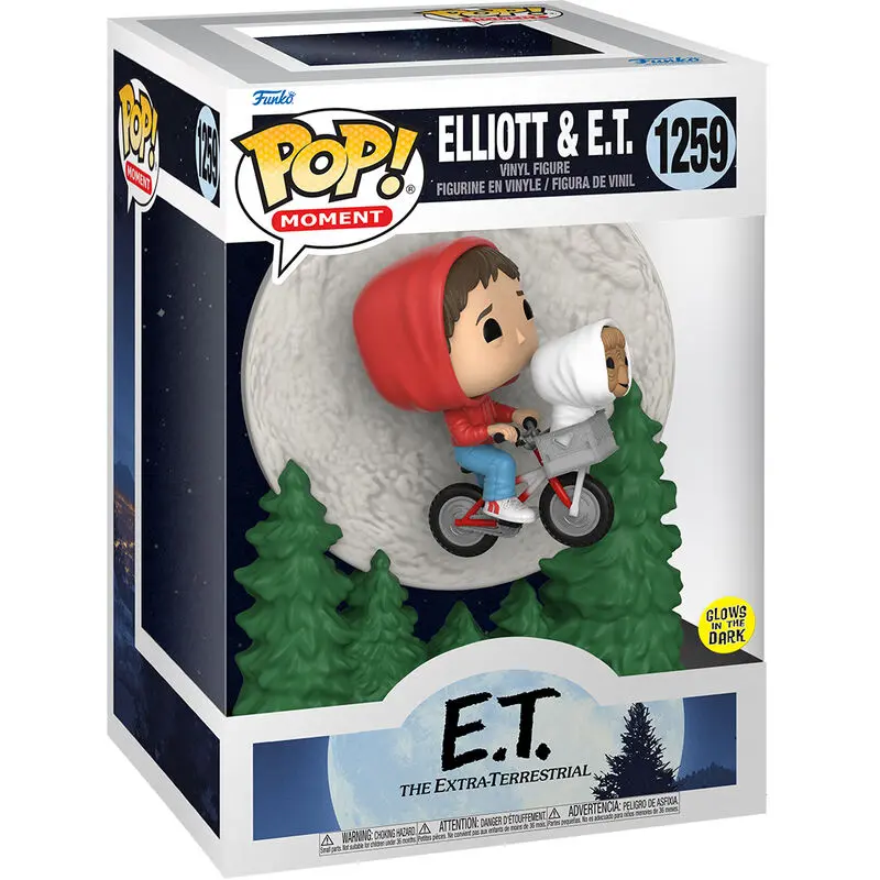 E.T. the Extra-Terrestrial POP! Moment Vinyl Figure Elliot and ET Flying (GITD) 9 cm product photo