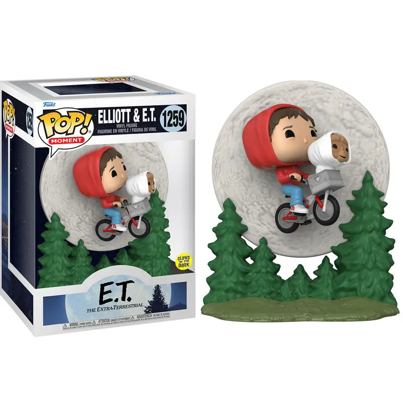 E.T. the Extra-Terrestrial POP! Moment Vinyl Figure Elliot and ET Flying (GITD) 9 cm termékfotó