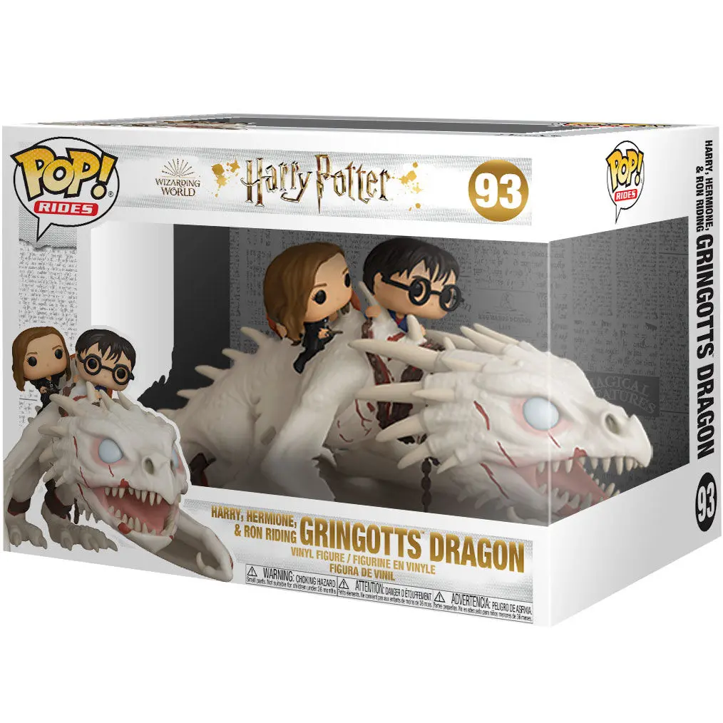 Harry Potter POP! Rides Vinyl Figure Dragon w/Harry, Ron, & Hermione 15 cm termékfotó