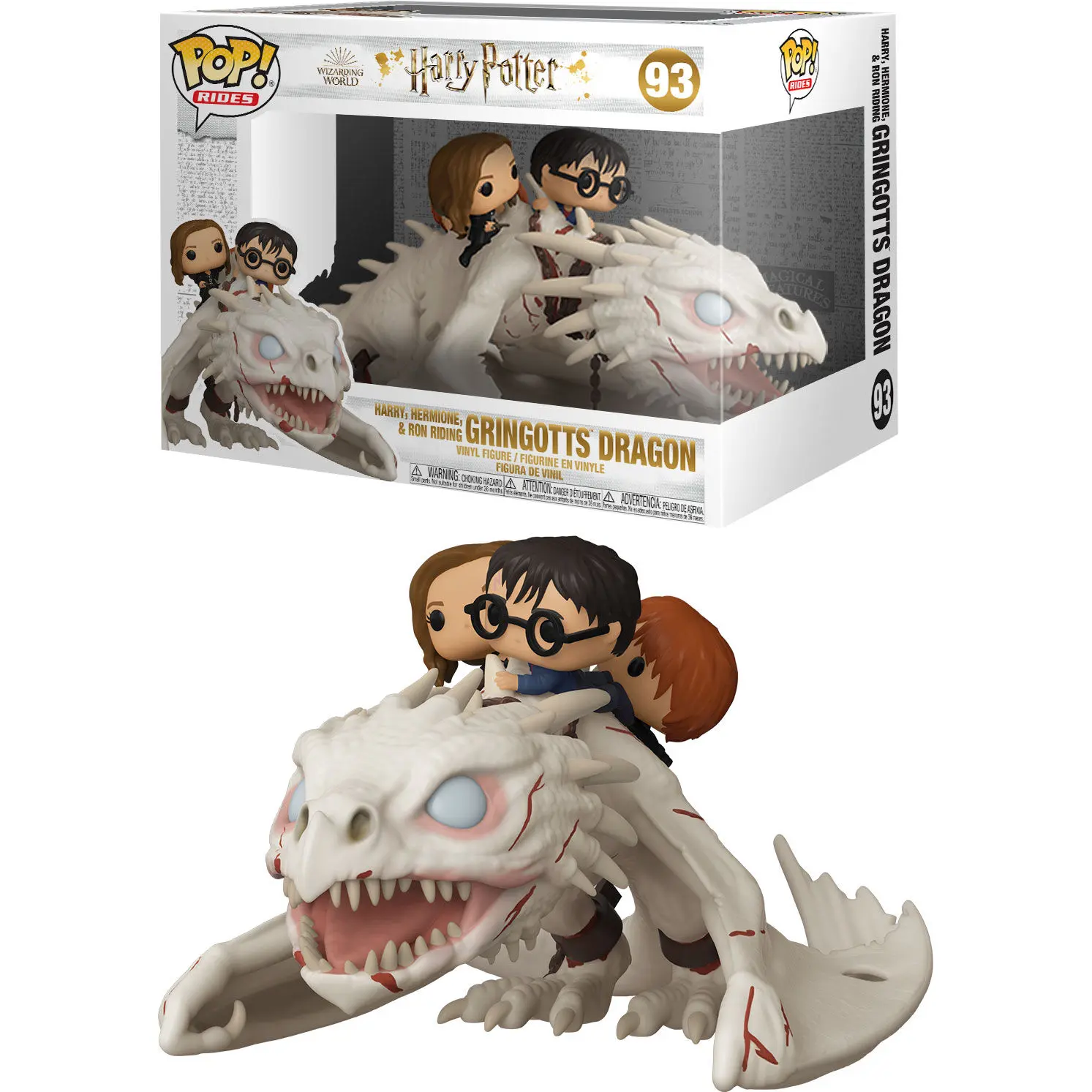 Harry Potter POP! Rides Vinyl Figure Dragon w/Harry, Ron, & Hermione 15 cm termékfotó