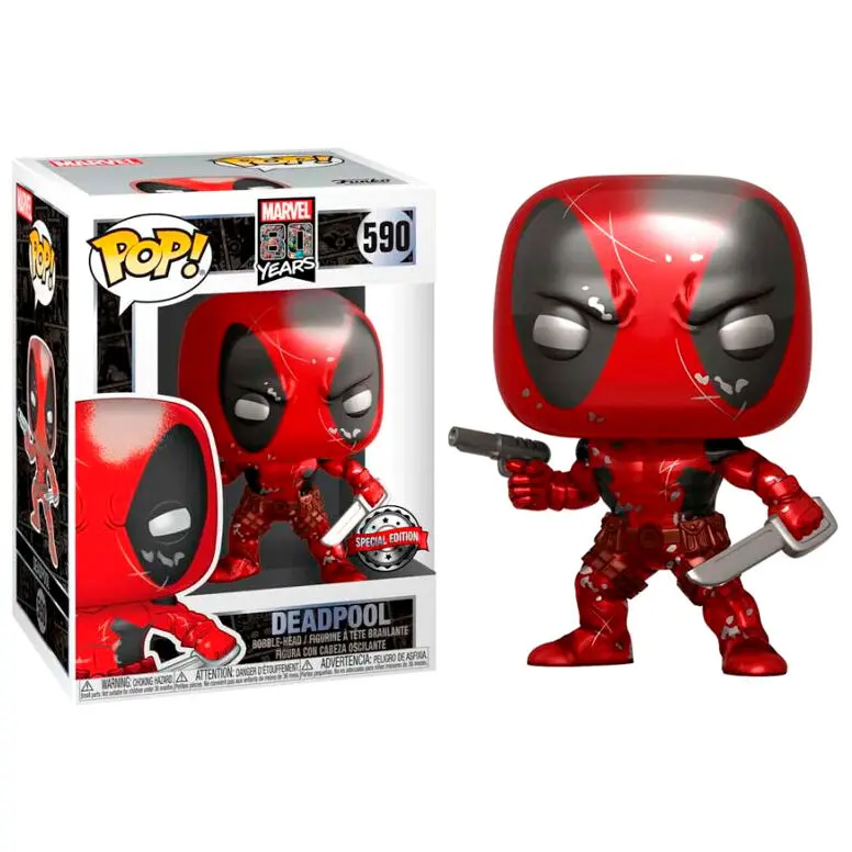 POP figure Marvel 80th First Appearance Deadpool Metallic Exclusive product photo