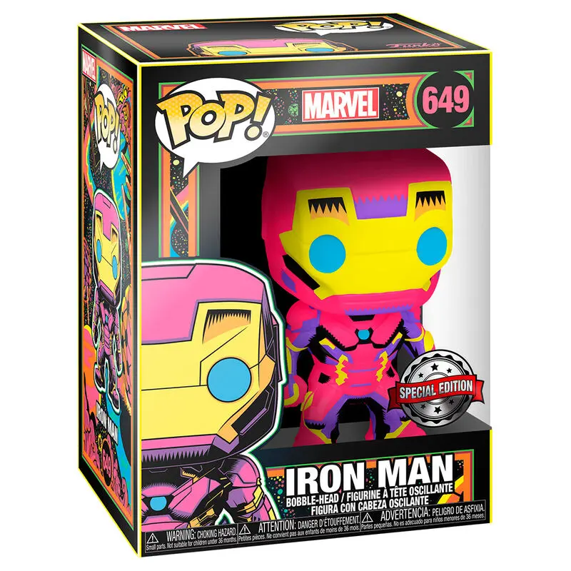 Marvel POP! Marvel Black Light Vinyl Figure Iron Man 9 cm termékfotó