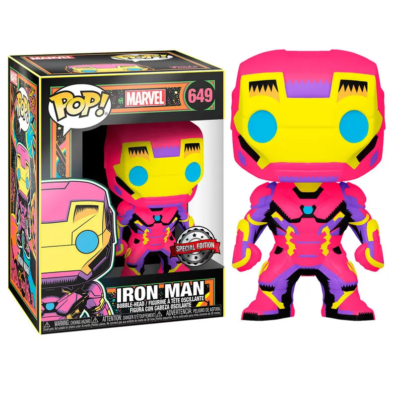 Marvel POP! Marvel Black Light Vinyl Figure Iron Man 9 cm [DAMAGED PACKAGE] termékfotó