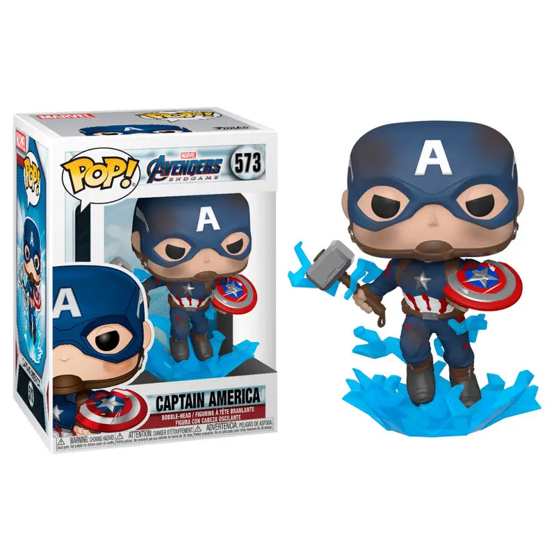 Avengers: Endgame POP! Movies Vinyl Figure Captain America w/Broken Shield & Mjölnir 9 cm termékfotó