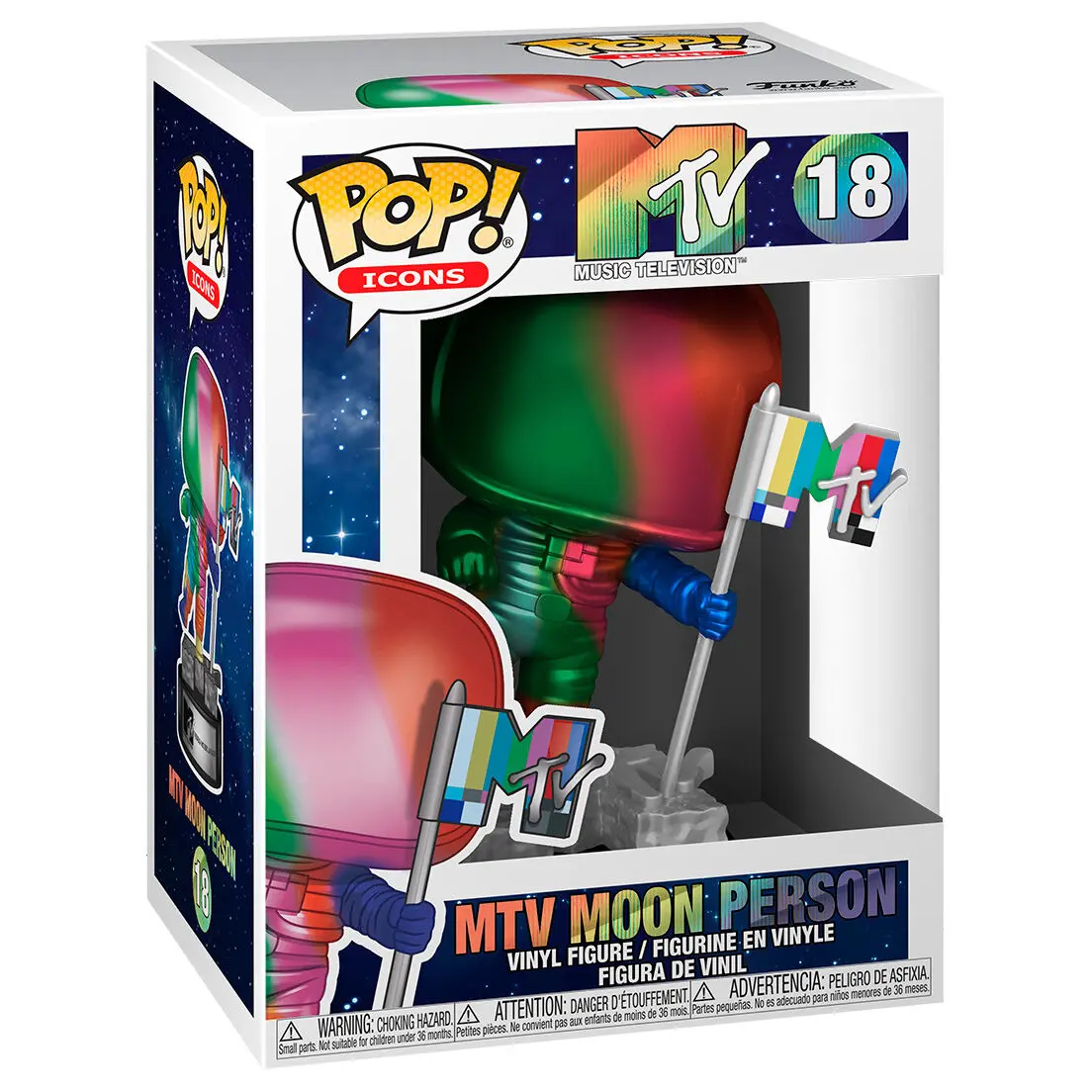 MTV POP! Ad Icons Vinyl Figure Moon Person (Rainbow) 9 cm product photo
