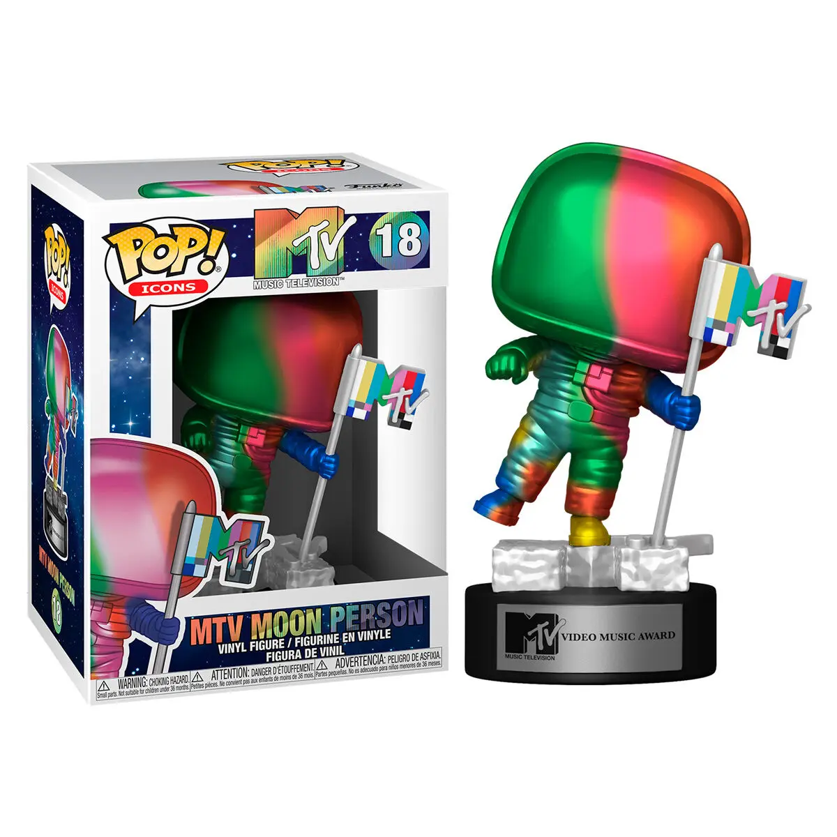 MTV POP! Ad Icons Vinyl Figure Moon Person (Rainbow) 9 cm product photo