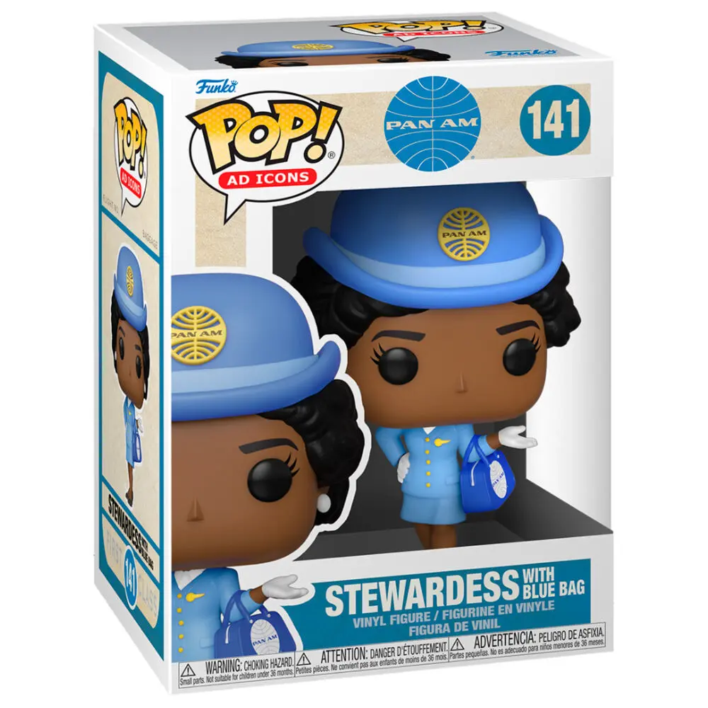 Pan Am POP! Ad Icons Vinyl Figure Stewardess w/Blue Bag 9 cm product photo