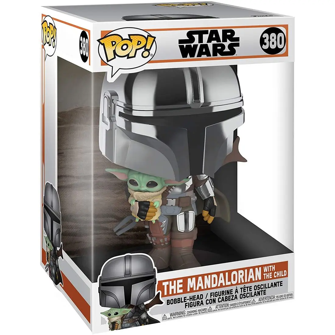 Star Wars The Mandalorian Super Sized POP! Vinyl Figure The Mandalorian holding The Child 25 cm termékfotó