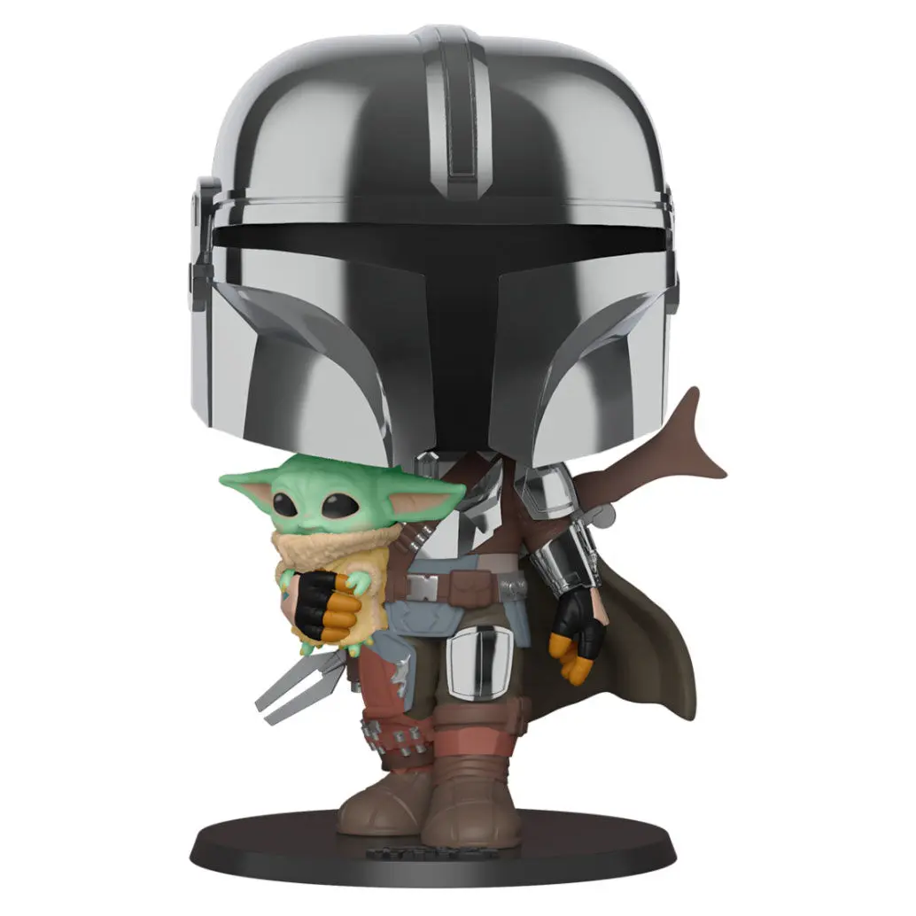 Star Wars The Mandalorian Super Sized POP! Vinyl Figure The Mandalorian holding The Child 25 cm termékfotó