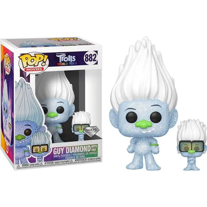 Trolls World Tour POP! Movies Vinyl Figure Hip Hop Guy (Diamond Glitter) w/ Tiny 9 cm product photo