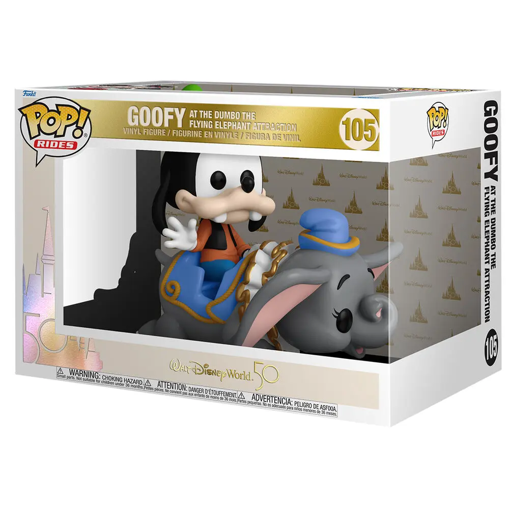 Walt Disney World 50th Anniversary POP! Rides Super Deluxe Vinyl Figure Dumbo w/Goofy 15 cm termékfotó