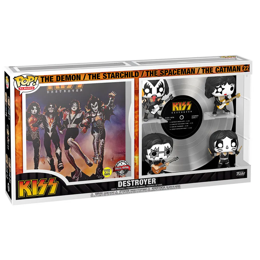 KISS POP! Albums Vinyl Figure 4-Pack Destroyer GITD 9 cm product photo