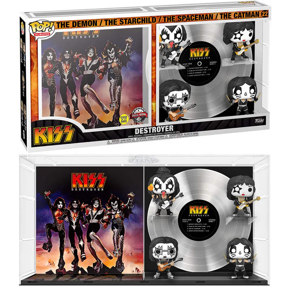 KISS POP! Albums Vinyl Figure 4-Pack Destroyer GITD 9 cm product photo