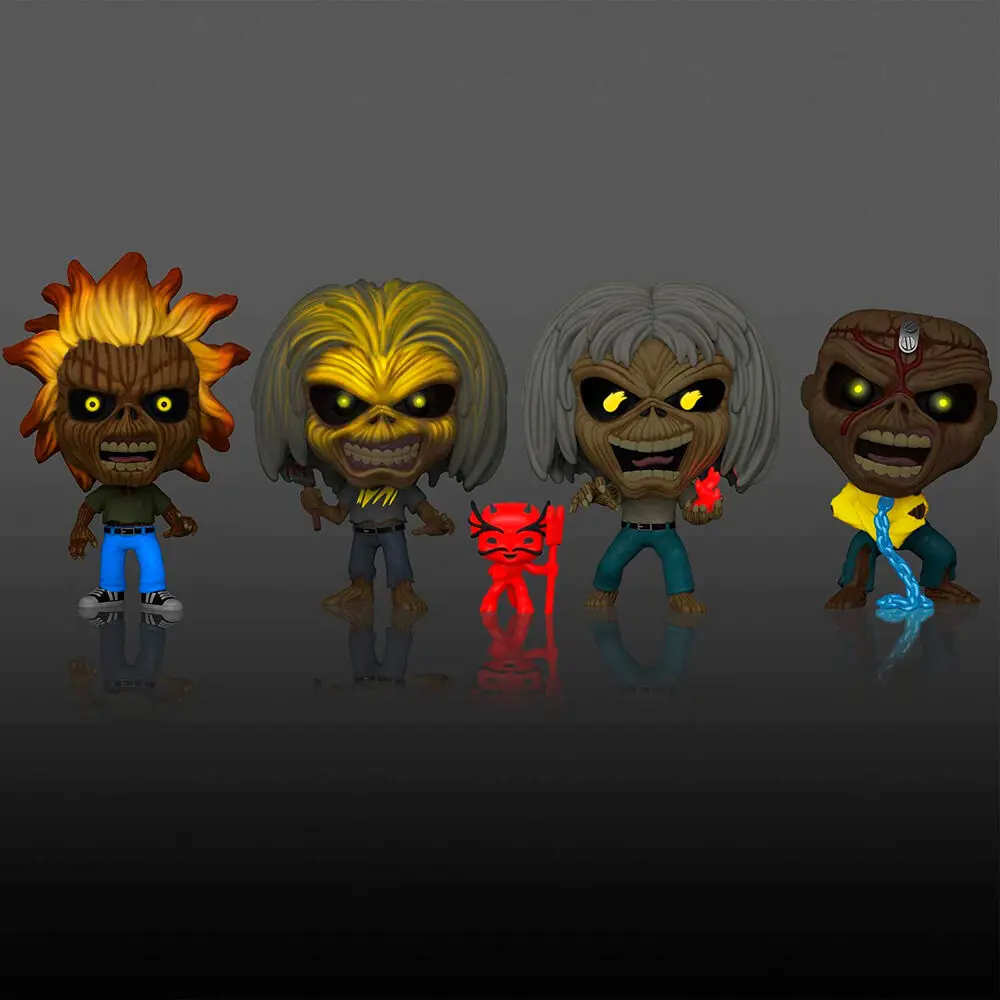 POP pack 4 figures Iron Maiden Eddie Glow in the Dark Exclusive product photo