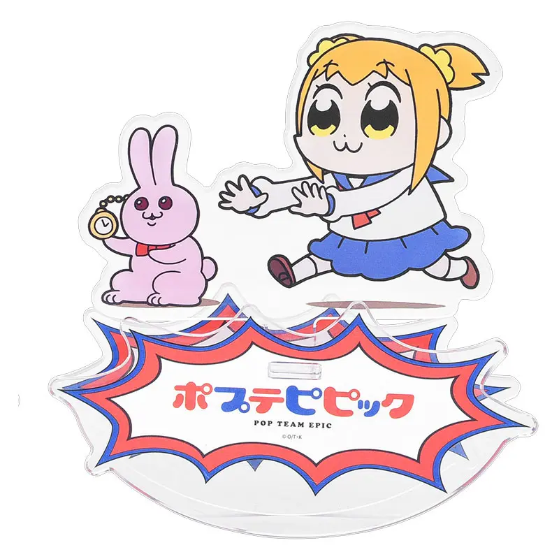 Pop Team Epic GoodSmile Moment Rocking Acrylic Stand Popuko &amp; Rabbit 10 cm product photo
