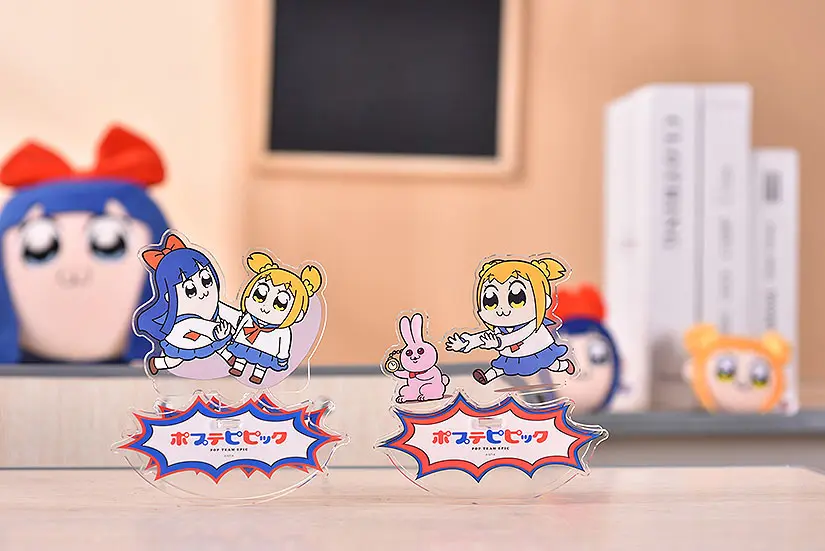 Pop Team Epic GoodSmile Moment Rocking Acrylic Stand Popuko &amp; Rabbit 10 cm product photo