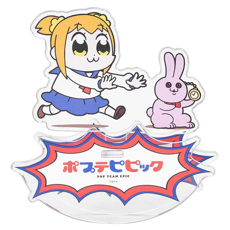 Pop Team Epic GoodSmile Moment Rocking Acrylic Stand Popuko &amp; Rabbit 10 cm product photo